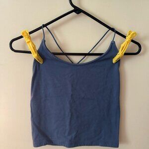 American Eagle Outfitters Blue Sleeveless Crop Camisole